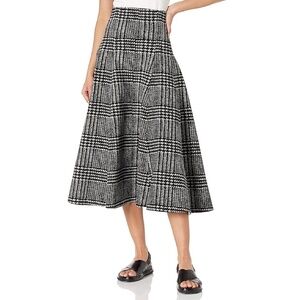 NWT Norma Kamali Grace Skirt - Glenn Plaid Tweed / Black | Size L (36)